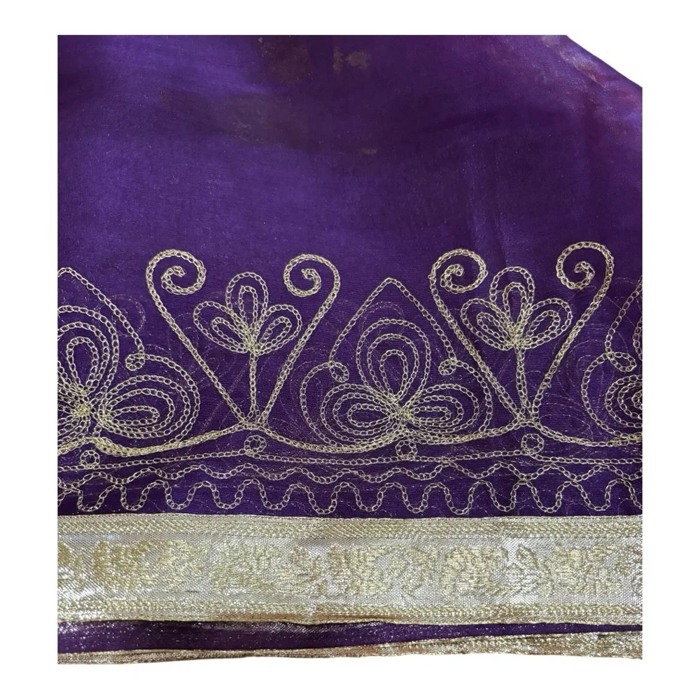 Square Hand Woven Table Cover with Beautiful Patterns and Tassels Purple/Gold